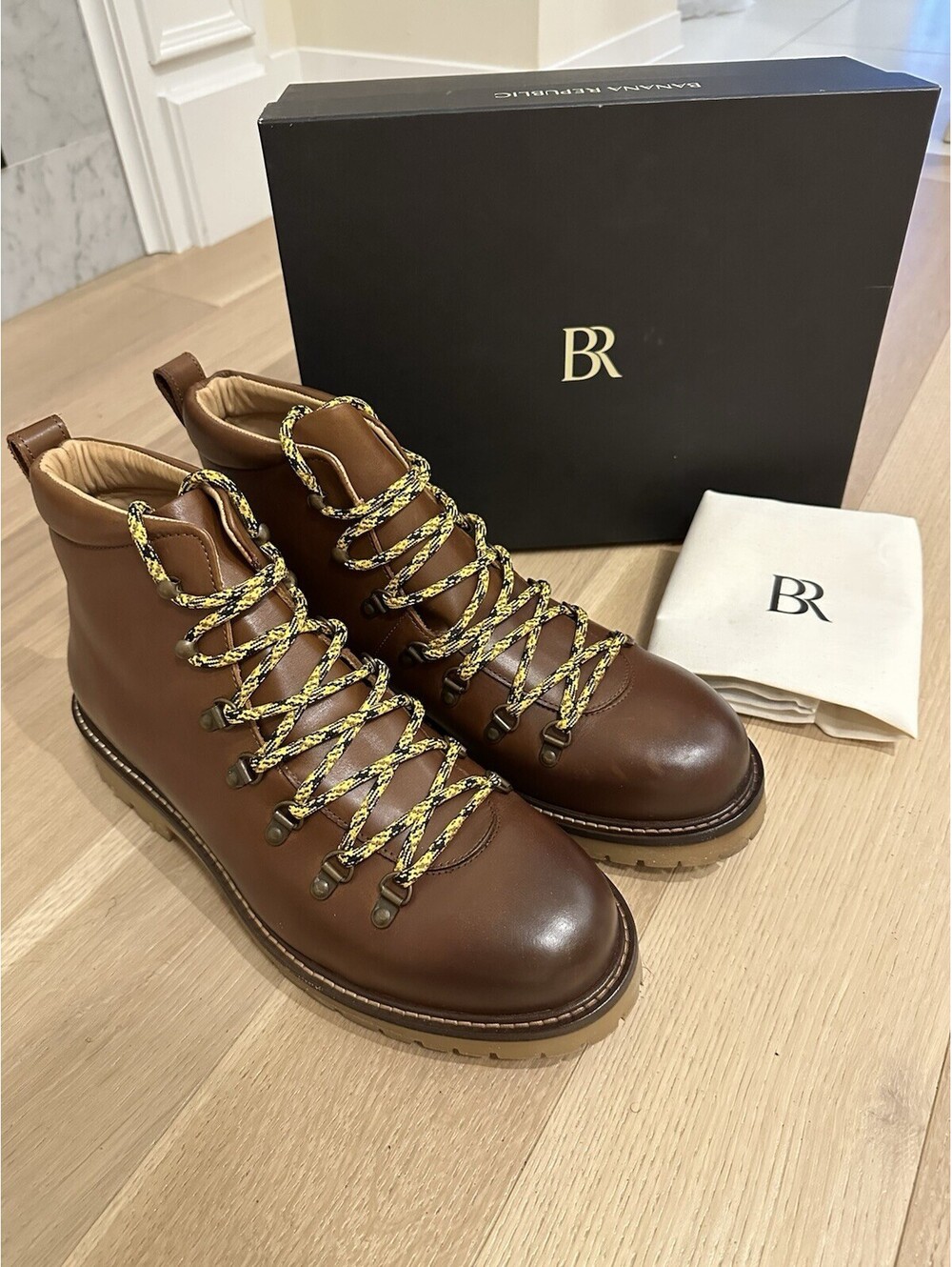 Banana Republic Mens Alpine BO Boots Cognac Leather Size 13